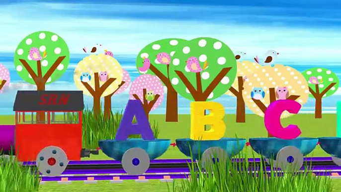 ABC Alphabet Videos for Childrens | Train 3D ABCD Rhymes | Phonetic Videos