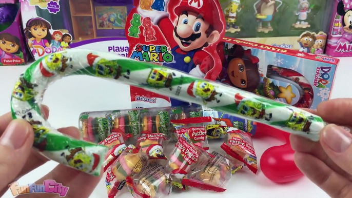 Dora The Explorer & SpongeBob SqaurePants Christmas Giant Candy Cane Super Mario Gummies