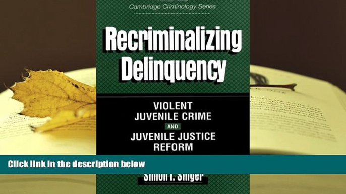 PDF [FREE] DOWNLOAD  Recriminalizing Delinquency: Violent Juvenile Crime and Juvenile Justice