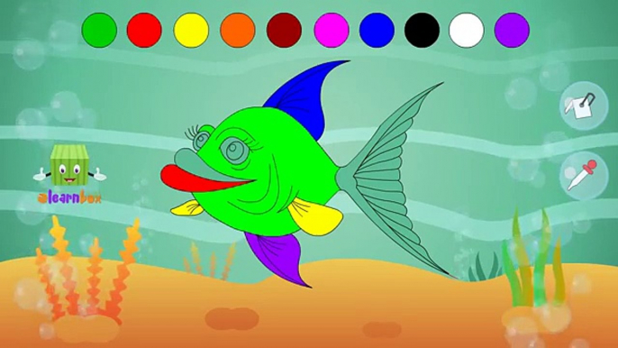 Learn Colors with Cartoon Fish | Kids Educational Videos | Learning Colours - for Children Kids