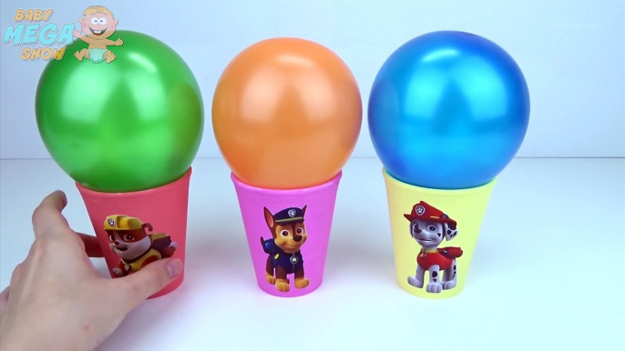 Balloons Cups Surprise Toys Paw Patrol Learn Colours in English for Kids