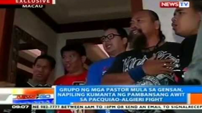 Grupo ng mga pastor mula sa GenSan, napiling kumanta ng pambansang awit sa Pacquiao-Algieri fight