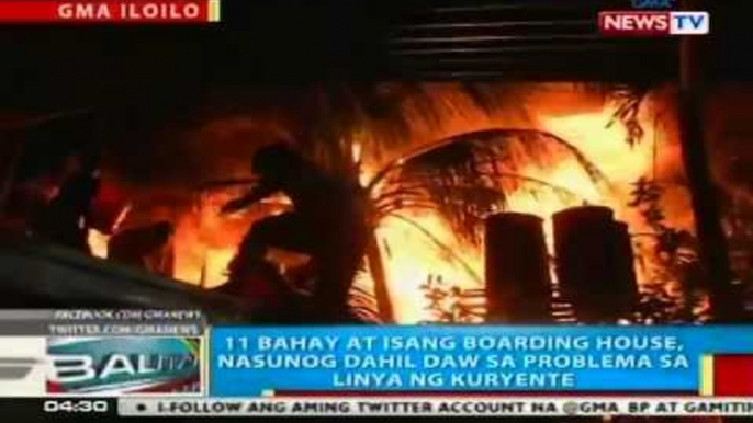 11 bahay at isang boarding house sa Iloilo City, nasunog dahil daw sa problema sa linya ng kuryente