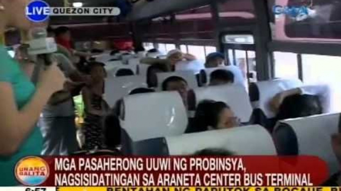 UB: Mga pasaherong uuwi ng probinsya, nagsisidatingan sa Araneta Center Bus Terminal