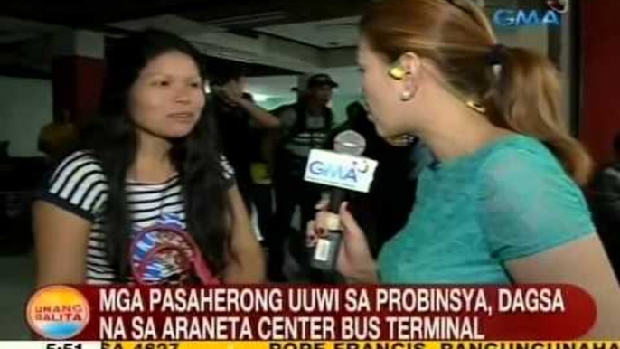 UB: Mga pasaherong uuwi sa probinsya, dagsa na sa Araneta Center Bus Terminal