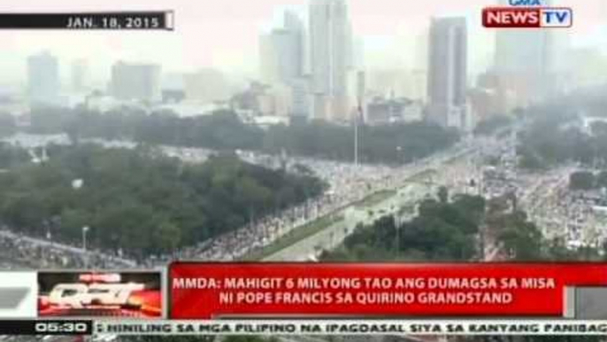 QRT: Mahigit 6 milyong tao ang dumagsa sa misa ni Pope Francis sa Quirino Grandstand