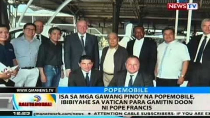 BT: Isa sa mga gawang Pinoy na popemobile, ibibiyahe sa Vatican para gamitin doon ni Pope Francis