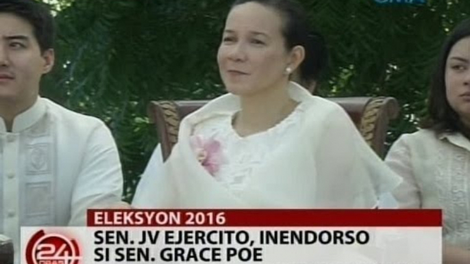 24Oras: Sen. JV Ejercito, inendorso si Sen. Grace Poe