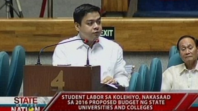 SONA: Student labor sa kolehiyo, nakasaad sa 2016 proposed budget ng state universities and colleges