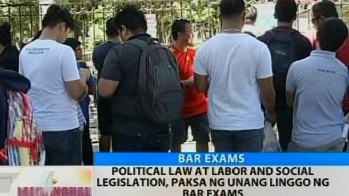 BT: Political law at labor and social legislation, paksa ng unang linggo ng bar exams