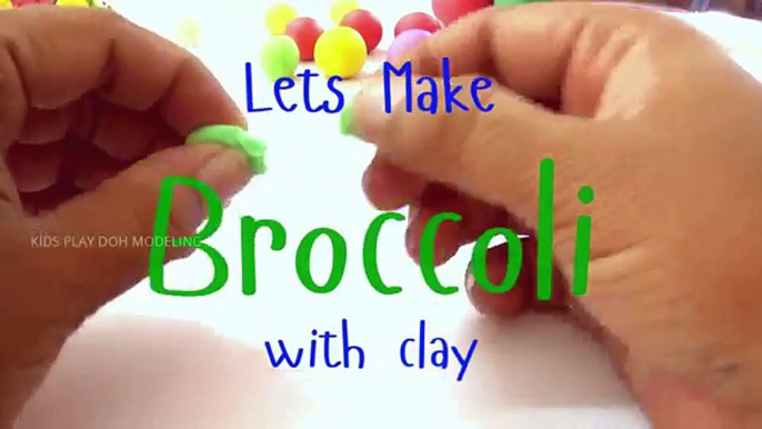 Broccoli Play Doh Model | Cuttin Food Play Doh Lunch Toy Velcro like real food Cooking Vegetables