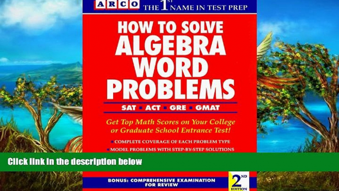 BEST PDF  How to Solve Algebra Word Problems William A. Nardi  Trial Ebook