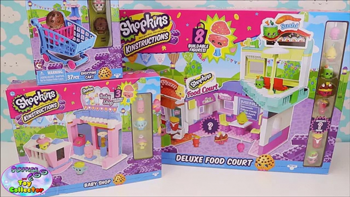 Shopkins Kinstructions Deluxe Food Court Baby Shop Shopping Cart Surprise Egg and Toy Collector SETC