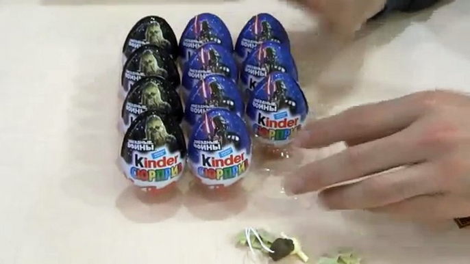 12 Surprise Eggs Kinder Surprise Star Wars unboxing - 2016 Kinder Surprise Eggs Unboxing