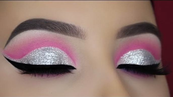 Crystal Pink Cut Crease Tutorial eyes makeup