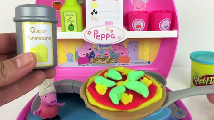 PEPPA PIG Pizzeria Oven Playset Playdoh Pizza Shop Maletín Pizzeria Juguetes Peppa Plastilina
