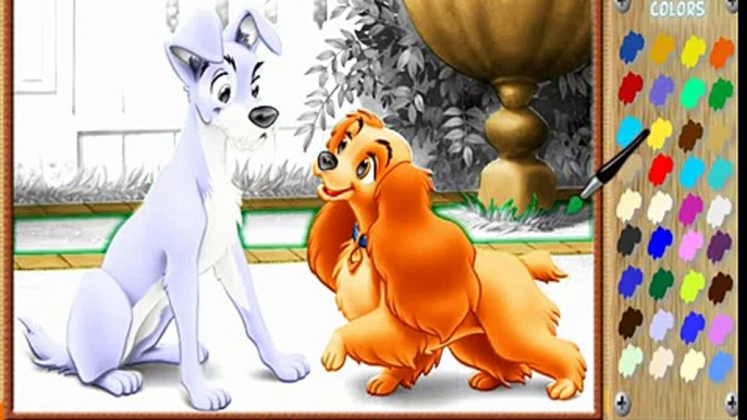 DISNEY LADY AND THE TRAMP GAME - COLOREANDO A LA DAMA Y EL VAGABUNDO - LADY AND THE TRAMP