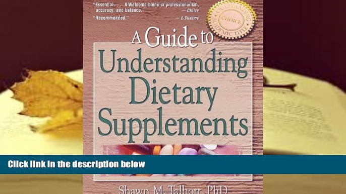 READ book A Guide to Understanding Dietary Supplements (Nutrition, Exercise, Sports, and Health)