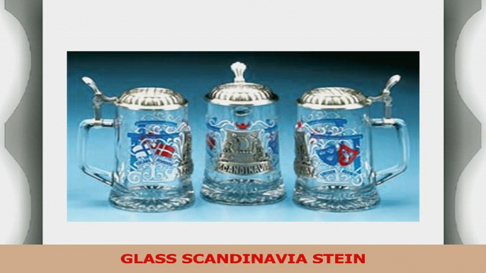 Scandinavia Finland Denmark Sweden Norway Glass Beer Stein w Pewter Viking Ship Viking fa683de1