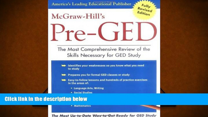 PDF [FREE] DOWNLOAD  McGraw-Hill s Pre-GED : The Most Comprehensive Review of the Skills Necessary