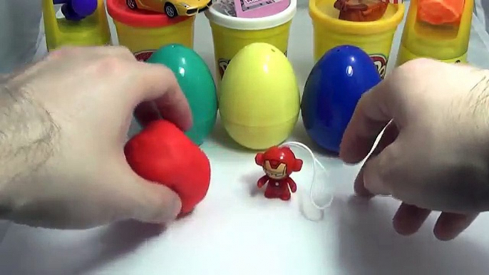 5 Surprise eggs. Kinder Marvel. Видео для детей. Пластилин Play doh и игрушки от Киндер Сюрприз