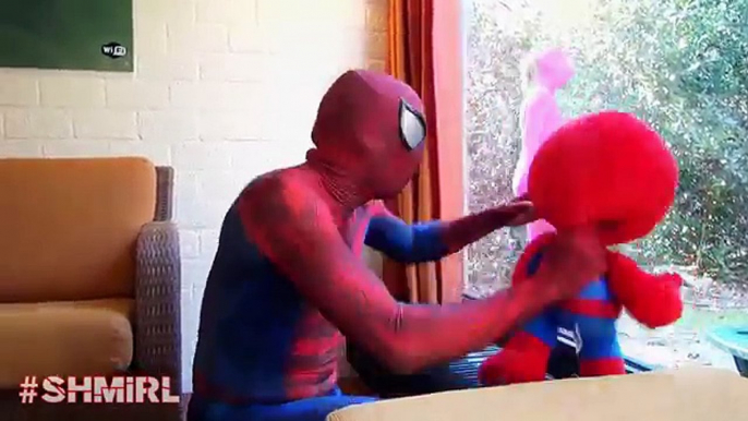 Pregnant PINK SPIDERGIRL Spiderbaby! vs Spiderman Baby Spidey & Frozen Elsa Funny Superheroes Movie