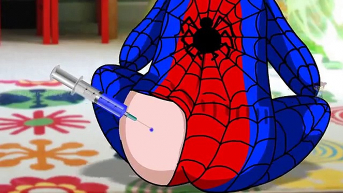 Funny Little Baby Spider man Injections in The Bottom | Learning Colors for Kids with Baby Doll