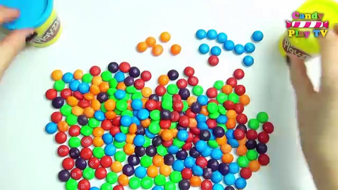 Learn Colors Rainbow with Play Doh, Kids RainbowLearning, Learn Colours with M&Ms, Skittles, PlayDoh