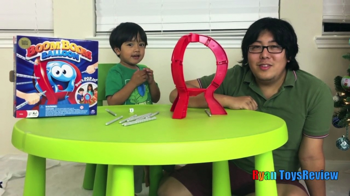 BOOM BOOM BALLOON Family Fun Balloon Pop Challenge Egg Surprise Toys Ryan ToysReview