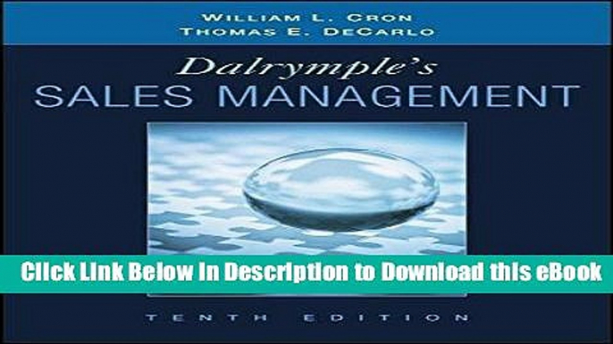 [Read Book] Dalrymple s Sales Management: Concepts and Cases Mobi