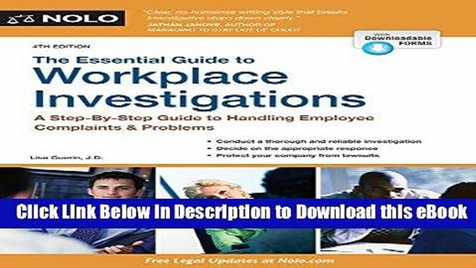 EPUB Download Essential Guide to Workplace Investigations, The: A Step-By-Step Guide to Handling