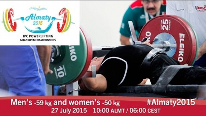 Men's -59 kg and women's -50 kg | 2015 IPC Powerlifting Asian Open Championships, Almaty