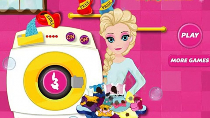 Elsa Drying Clothes: Disney princess Frozen - Game for Little Girls