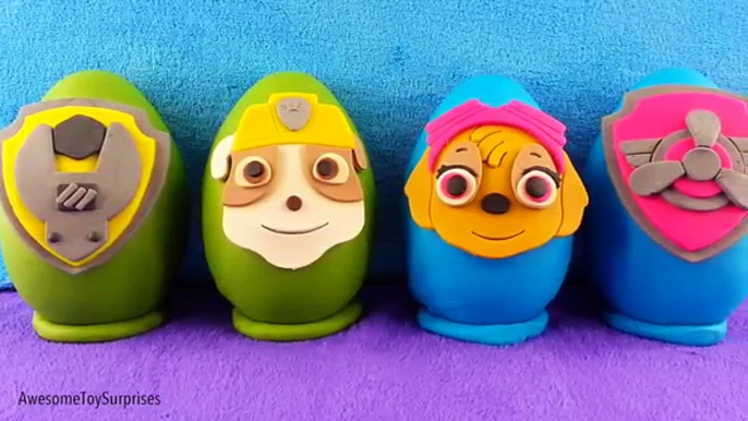 Nickelodeon Paw Patrol Playdoh Surprise Eggs Skye Rubble Badges Clay Slime Dippin Dots Toy Surprises