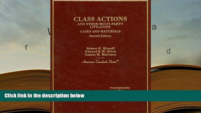 Kindle eBooks  Class Actions and Other Multi-party Litigation: Cases And Materials (American