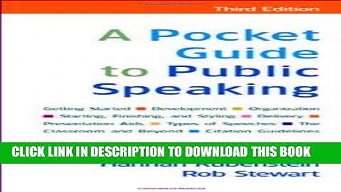 Read Online A Pocket Guide to Public Speaking Full Mobi