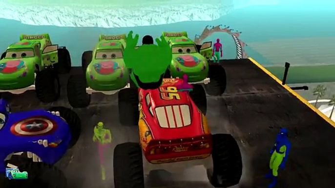 COLORS HULK & SPIDERMAN EPIC MONSTER TRUCK PARTY DISNEY CARS LIGHTNING MCQUEEN NURSERY RHYMES SONGS