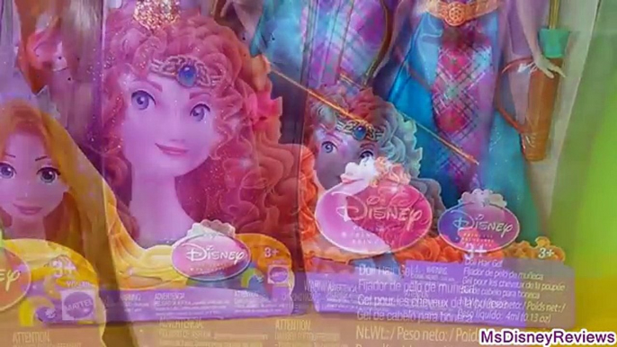 Frozen Anna connects Disney Princess hair play Rapunzel extensions Streaks colorful curls Merida