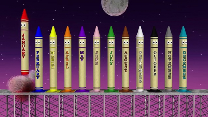 Learn Months of the Year with Calendar Crayons in Space