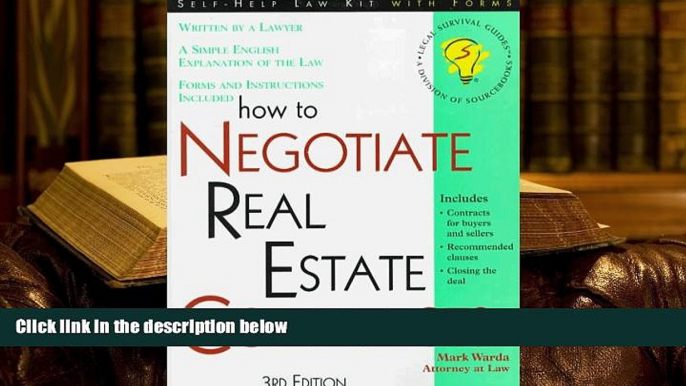 Kindle eBooks  How to Negotiate Real Estate Contracts (Complete Book of Real Estate Contracts)