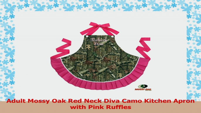 Adult Mossy Oak Red Neck Diva Camo Kitchen Apron with Pink Ruffles 7edc358c