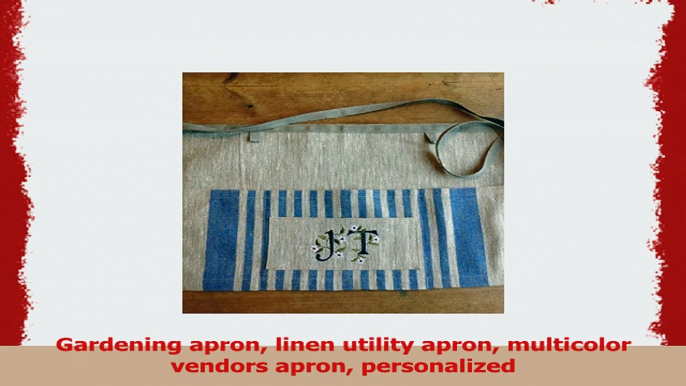 Gardening apron linen utility apron multicolor vendors apron personalized 0464e19f