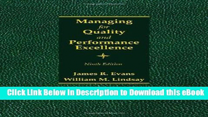 [Read Book] Managing for Quality and Performance Excellence Kindle