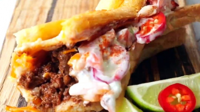 IT'S WORTH GETTING SLOPPY FOR THIS GRILLED CHEESE TACO