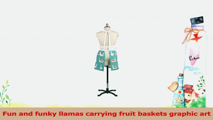 Aqua Nomadic Llama Vintage Womens One Size Fits Most Wrap Tie Closure Apron 14210bfd