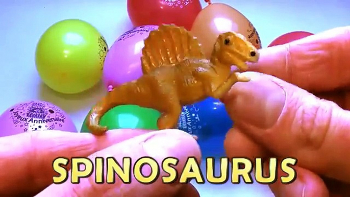 BALLOONS POPPING SHOW DINOSAURS SURPRISE TOYS ✪ for LEARNING COLORS Dinosaurs Names And Sounds