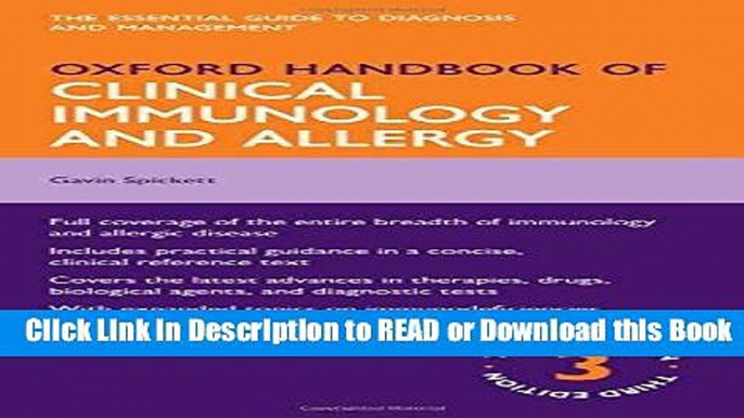 [Download] Oxford Handbook of Clinical Immunology and Allergy (Oxford Medical Handbooks) Free Books