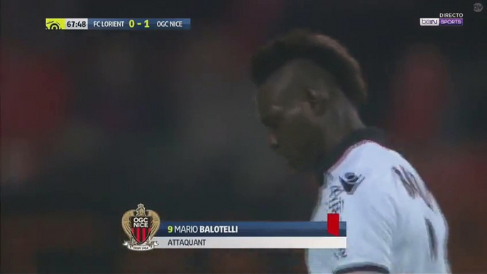 Mario Balotelli Sent Off RED CARD HD - Lorient vs Nice - 18-02-2017