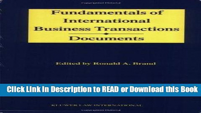 BEST PDF Fundamentals of International Business Transactions, Documents Read Online