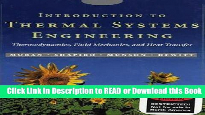 Books Introduction to Thermal Systems Engineering: Thermodynamics, Fluid Mechanics, and Heat